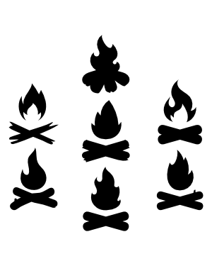 Campfire Silhouette Clip Art