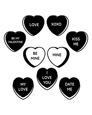 Candy Heart Silhouette Clip Art