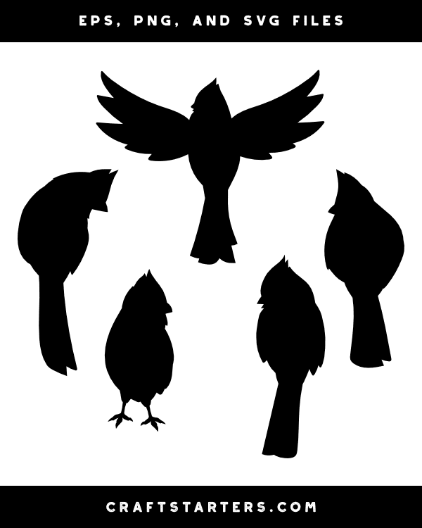 Cardinal Front View Silhouette Clip Art