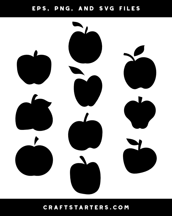Cartoon Apple Silhouette Clip Art
