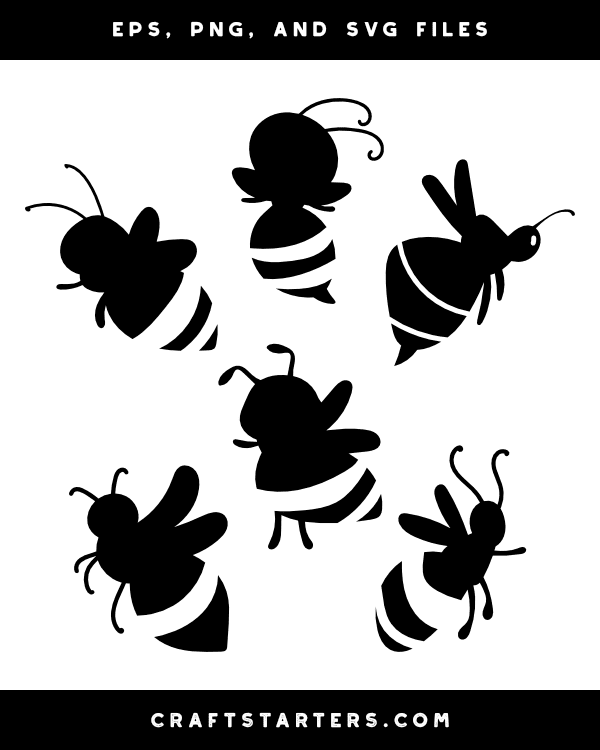 Cartoon Bee Silhouette Clip Art