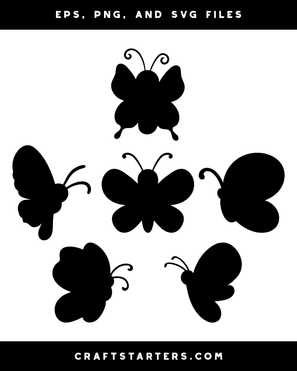 Cartoon Butterfly Silhouette Clip Art