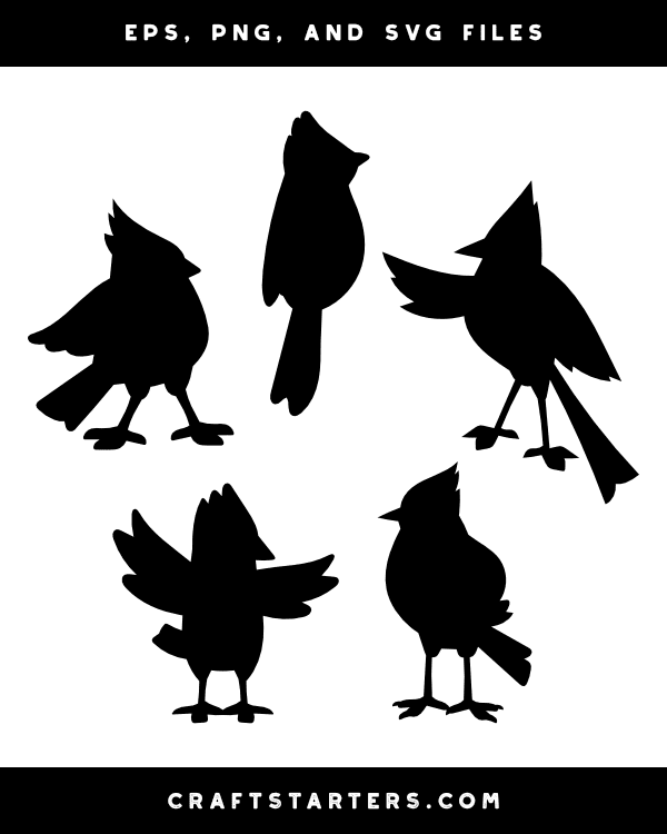 Cartoon Cardinal Silhouette Clip Art