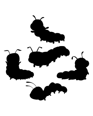 Cartoon Caterpillar Silhouette Clip Art