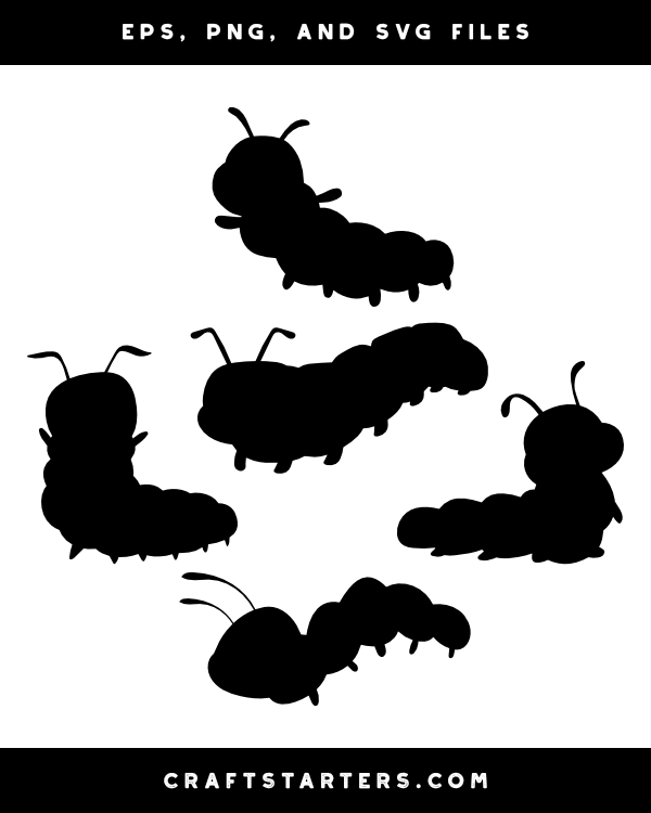 Cartoon Caterpillar Silhouette Clip Art