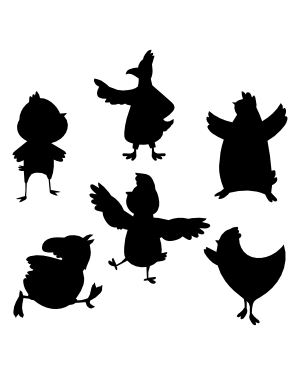 Cartoon Chicken Silhouette Clip Art