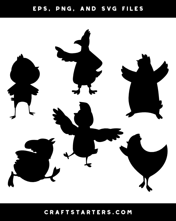 Cartoon Chicken Silhouette Clip Art