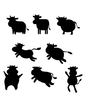 Cartoon Cow Silhouette Clip Art