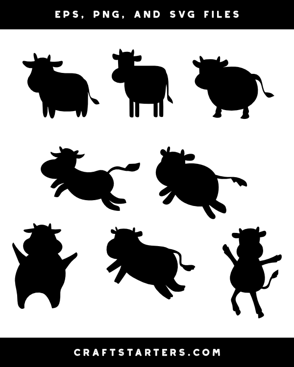 Cartoon Cow Silhouette Clip Art