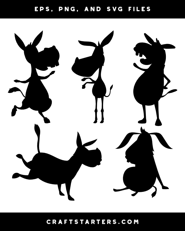 Cartoon Donkey Silhouette Clip Art