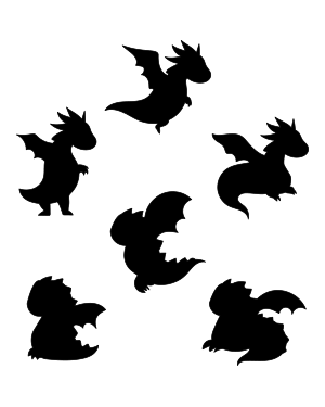 Cartoon Dragon Silhouette Clip Art