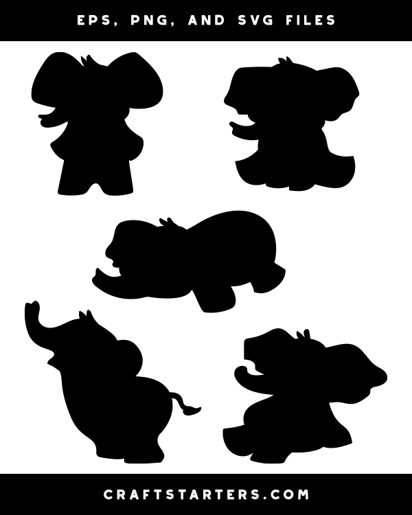 Cartoon Elephant Silhouette Clip Art