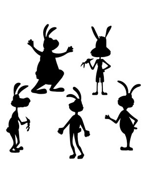 Cartoon Hare Silhouette Clip Art