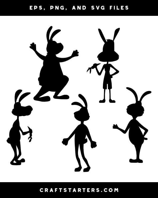 Cartoon Hare Silhouette Clip Art