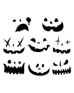 Cartoon Jack-o'-lantern Face Silhouette Clip Art