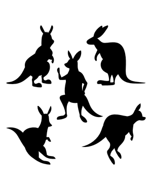Cartoon Kangaroo Silhouette Clip Art