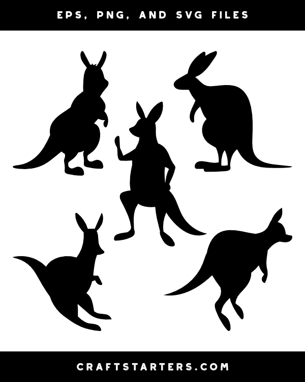 Cartoon Kangaroo Silhouette Clip Art