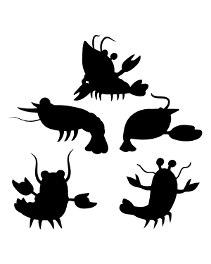 Cartoon Lobster Silhouette Clip Art
