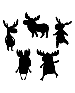Cartoon Moose Silhouette Clip Art
