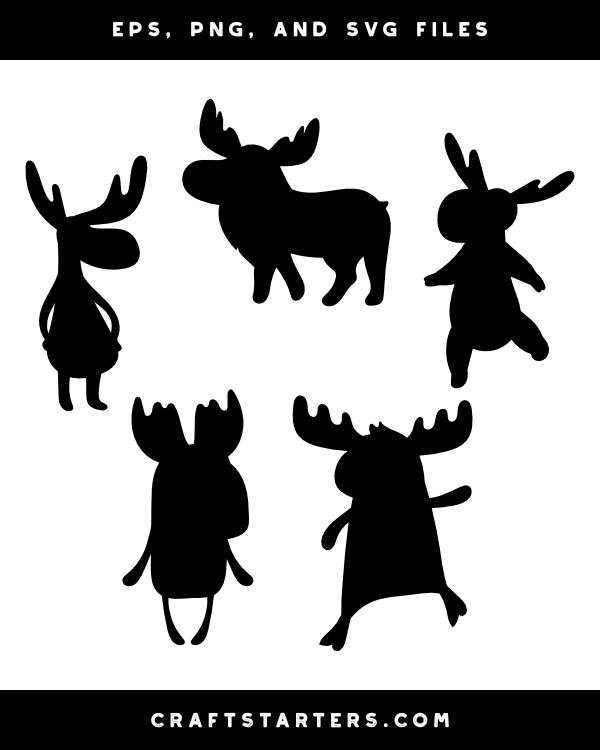 Cartoon Moose Silhouette Clip Art