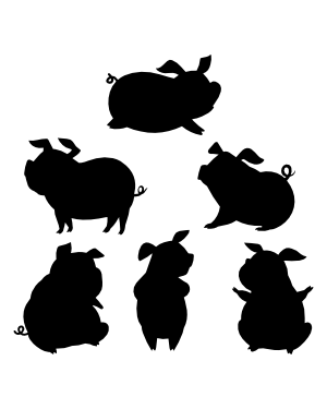 Cartoon Pig Silhouette Clip Art