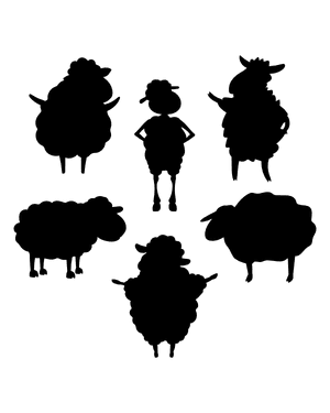 Cartoon Sheep Silhouette Clip Art