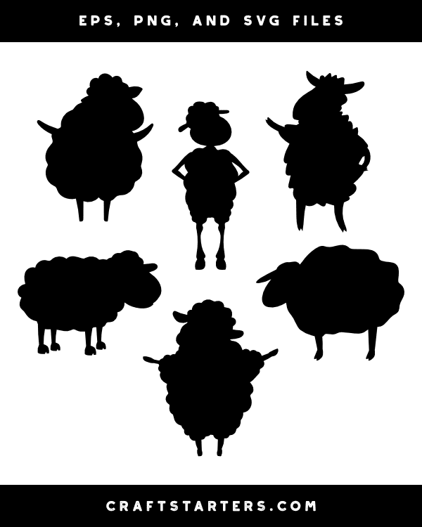 Cartoon Sheep Silhouette Clip Art