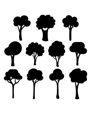 Cartoon Tree Silhouette Clip Art
