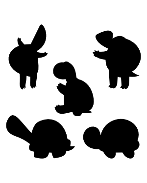 Cartoon Turtle Silhouette Clip Art