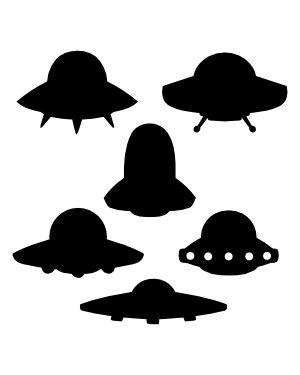 Cartoon UFO Silhouette Clip Art