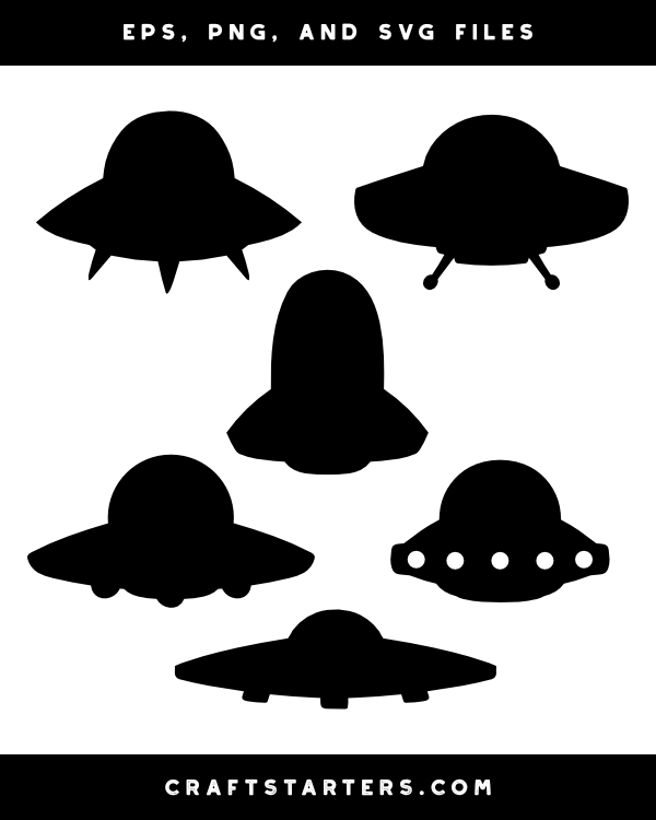 Cartoon UFO Silhouette Clip Art