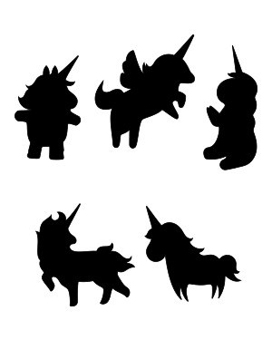 Cartoon Unicorn Silhouette Clip Art