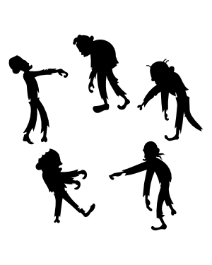 Cartoon Zombie Silhouette Clip Art