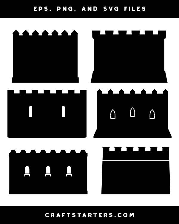 Castle Wall Silhouette Clip Art