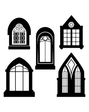 Castle Window Silhouette Clip Art