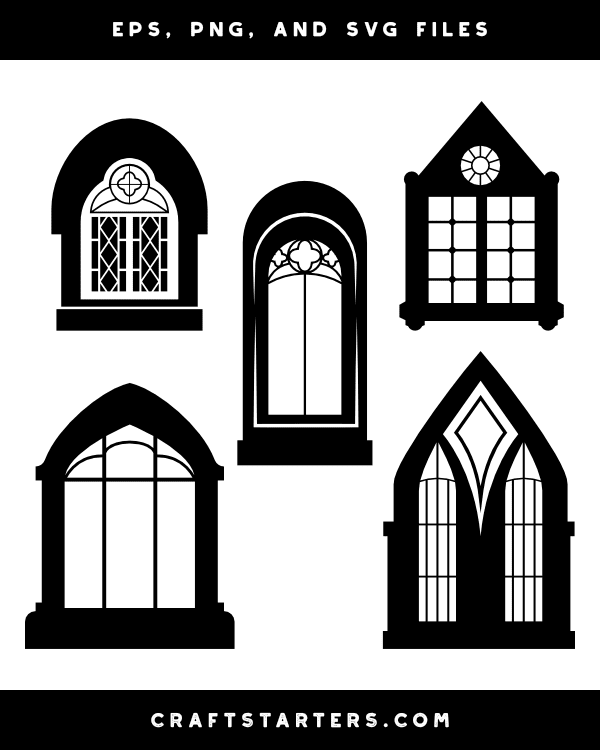 Castle Window Silhouette Clip Art