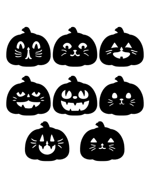 Cat Face Jack-o'-lantern Silhouette Clip Art