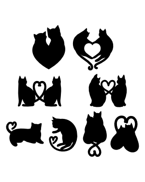Cat Heart Silhouette Clip Art