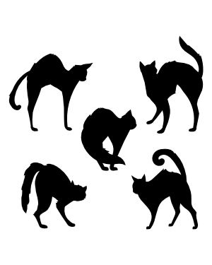 Cat With Arched Back Silhouette Clip Art