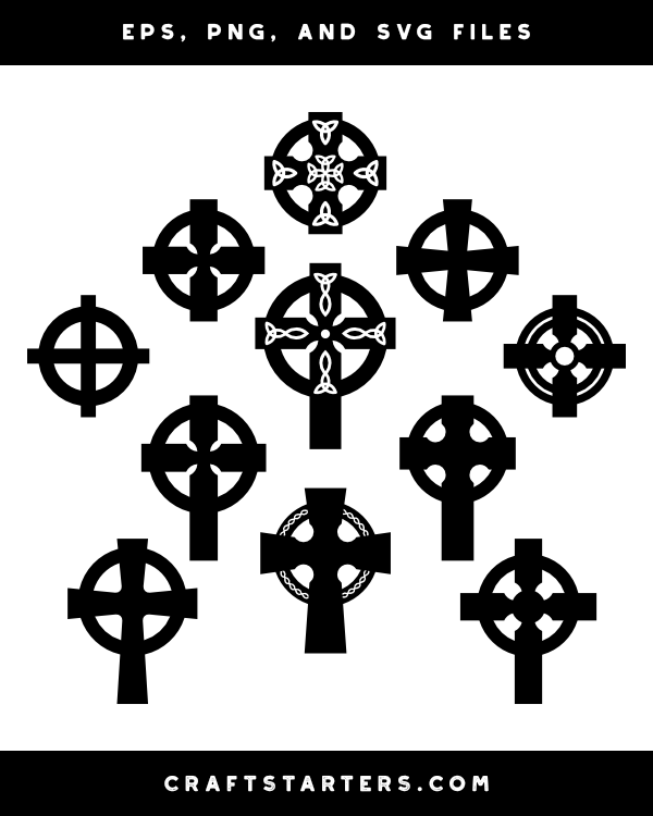 Celtic Cross Silhouette Clip Art