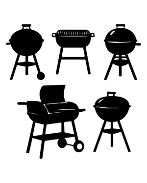 Charcoal Grill Silhouette Clip Art