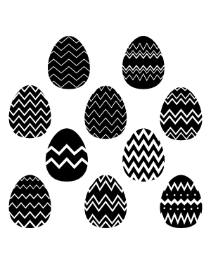 Chevron Easter Egg Silhouette Clip Art
