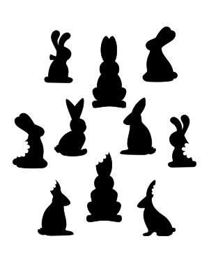Chocolate Easter Bunny Silhouette Clip Art
