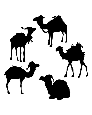 Christmas Camel Silhouette Clip Art
