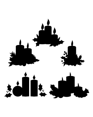 Christmas Candle Silhouette Clip Art