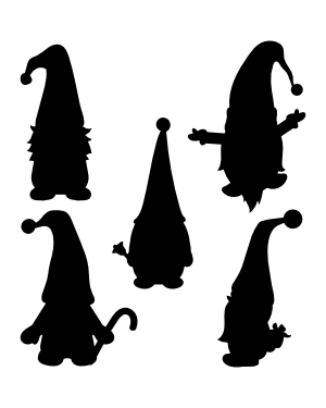 Christmas Gnome Silhouette Clip Art
