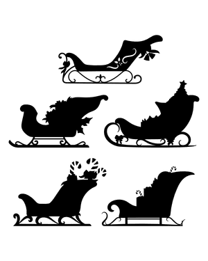 Christmas Sleigh Silhouette Clip Art