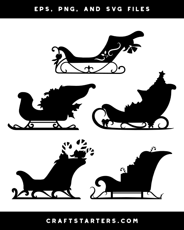 Christmas Sleigh Silhouette Clip Art