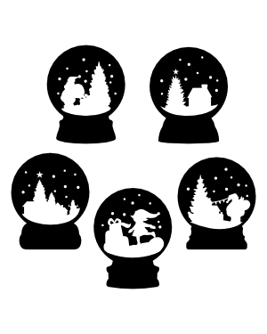Christmas Snow Globe Silhouette Clip Art