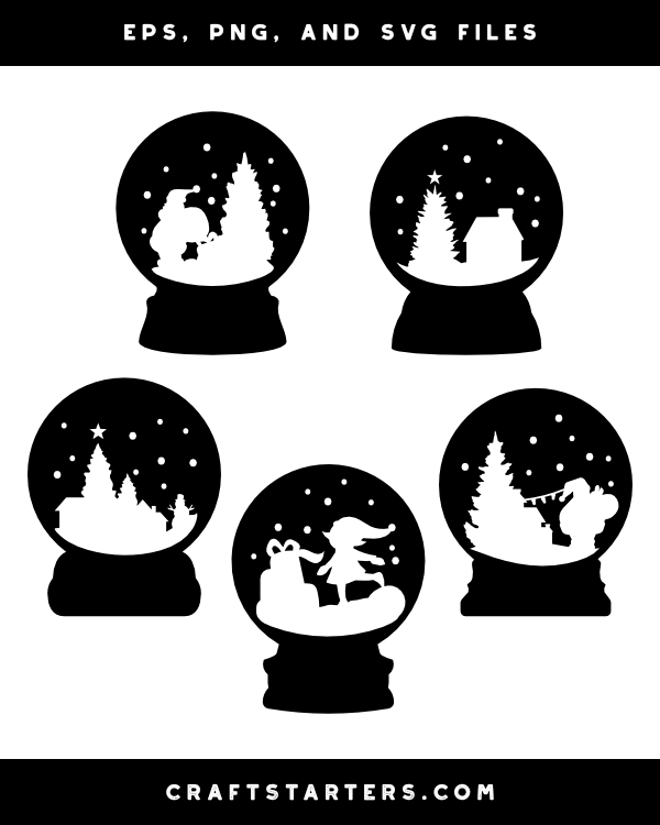 Christmas Snow Globe Silhouette Clip Art